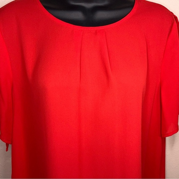 Medium Red Short Sleeve Blouse Shein Retro Classic Roomy Fit - Picture 3 of 13
